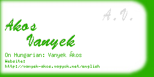 akos vanyek business card